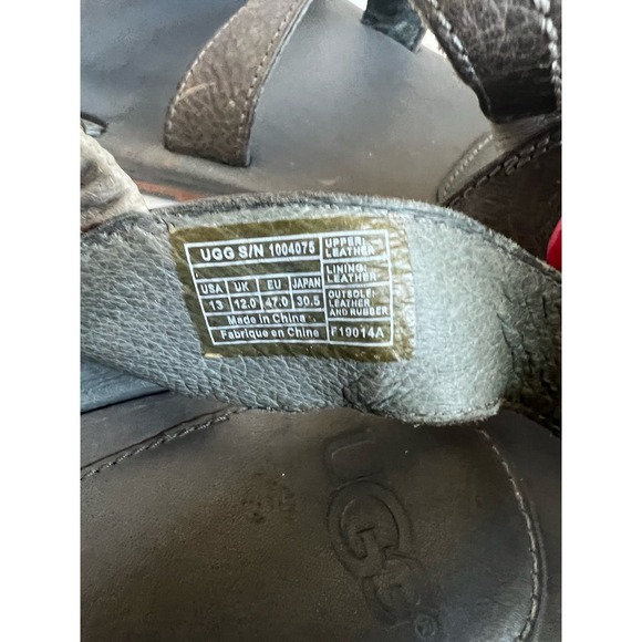 UGG Tustin Gray and Brown Criss Cross Straps Adjustable Buckle Sandals Sz 13‎ main image 9
